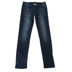 RocaWear Jeans Straight Leg Stretch Back Pockets CHAIN‎ stitch Dark 28W x 29L